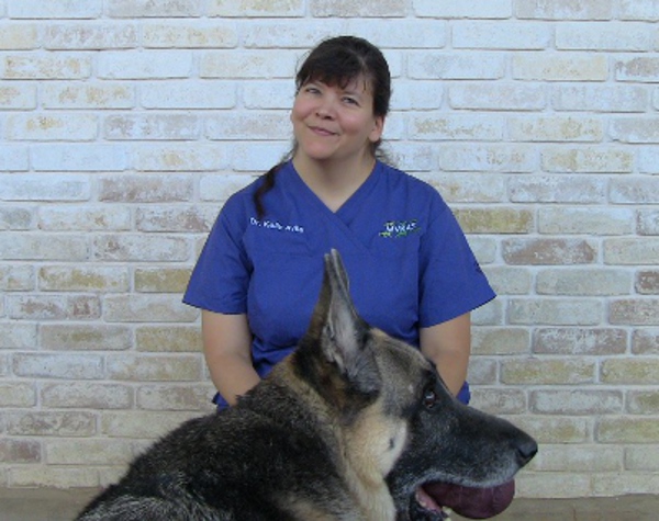 woman with dog